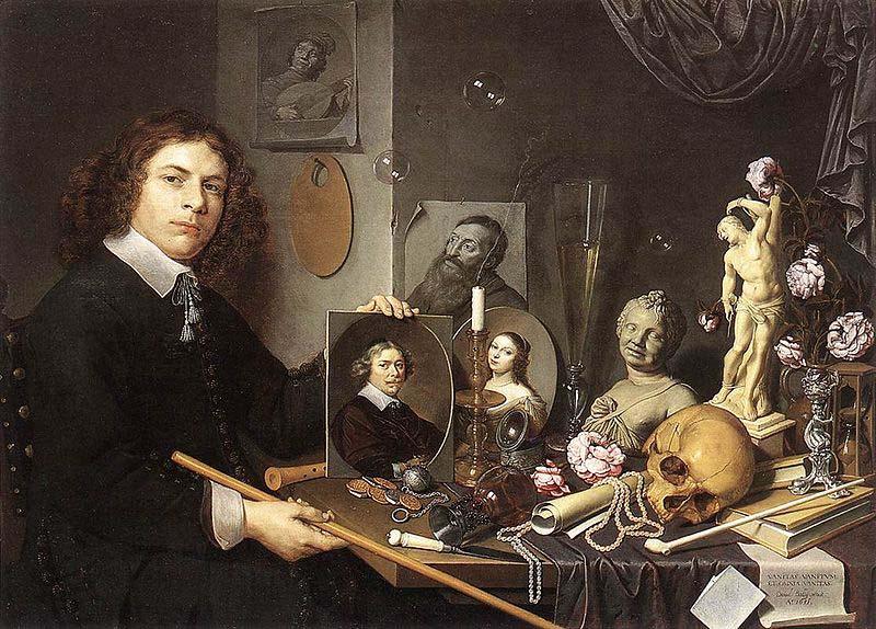 David Bailly Self-portrait With Vanitas Symbols Sweden oil painting art